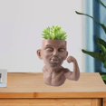 thumbnail image 2 of LOVIVER Face Planter Pot Decorative Collection Vase Creative Resin Face Pots for Brown, 2 of 8