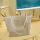 thumbnail image 1 of Bolso de playa de malla, elegante bolso de hombro para mujer, ideal para ir a compra, vacaciones o piscinas. Caqui, 1 of 8
