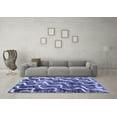 thumbnail image 3 of Ahgly Company Machine Washable Indoor Square Abstract Blue Modern Area Rugs, 7' Square, 3 of 4