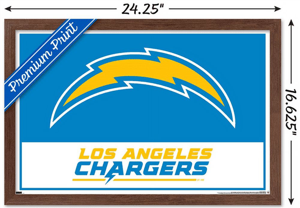 NFL Los Angeles Chargers - Logo 21 Wall Poster, 14.725" x 22.375", Framed