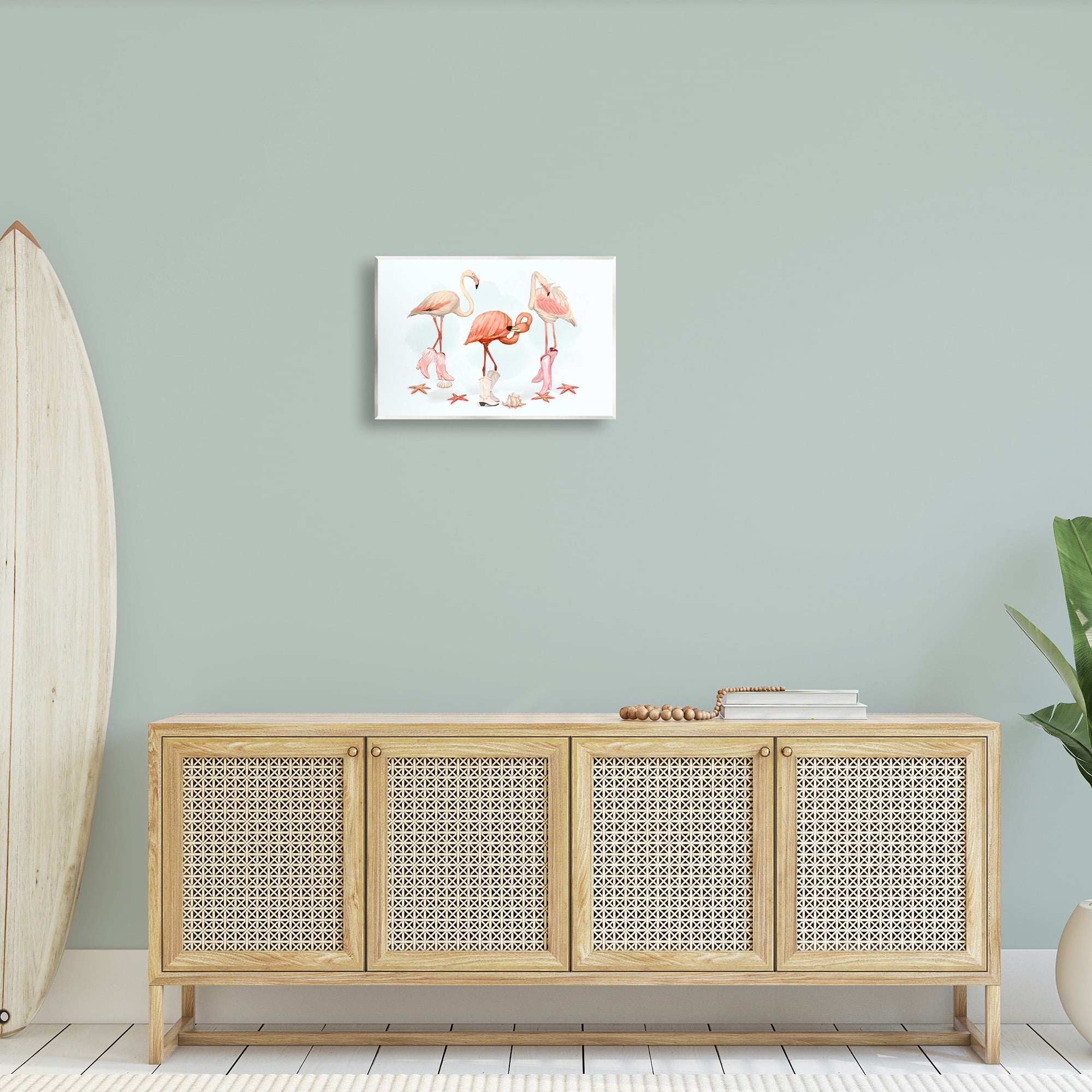 Stupell Industries Minimal Cowgirl Flamingos Animals & Insects Painting Unframed Art Print Wall Art, 19 x 13