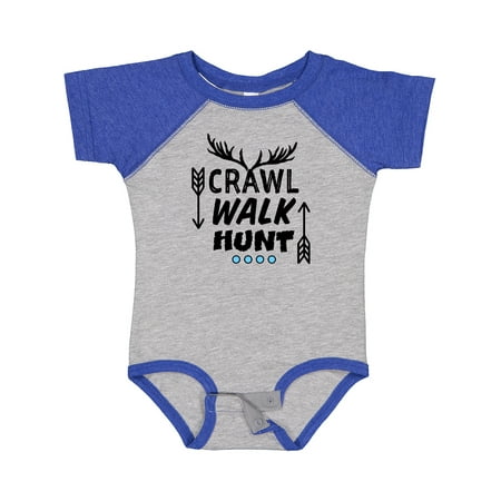 

Inktastic Crawl Walk Hunt in Blue with Arrows and Antlers Gift Baby Boy or Baby Girl Bodysuit