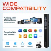 Delton LP21 2.4GHz Wireless Presenter Remote, Computer Presentation Clicker with Hyperlink & Volume Remote Control, Laser Pointers for Presentations for PowerPoint slide/Google Slide/PPT