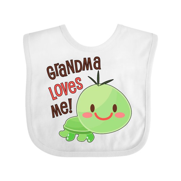 Inktastic Grandma Loves Me- Cute Turtle Boys or Girls Baby Bib