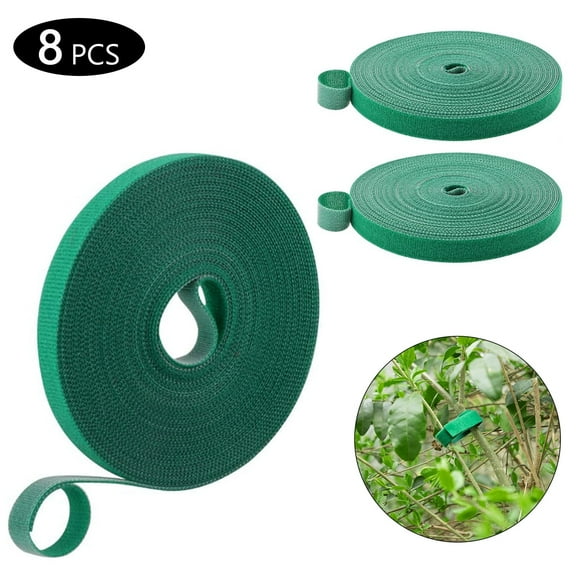 Tripumer 8 Pcs Plant Tape Green Garden Tape 16 feet Plant Ties Tape Gardening Tying Tree Tapes for Planting Effective Growing Tomato Vines Garden Orchard Patio Fastening Cables Tear