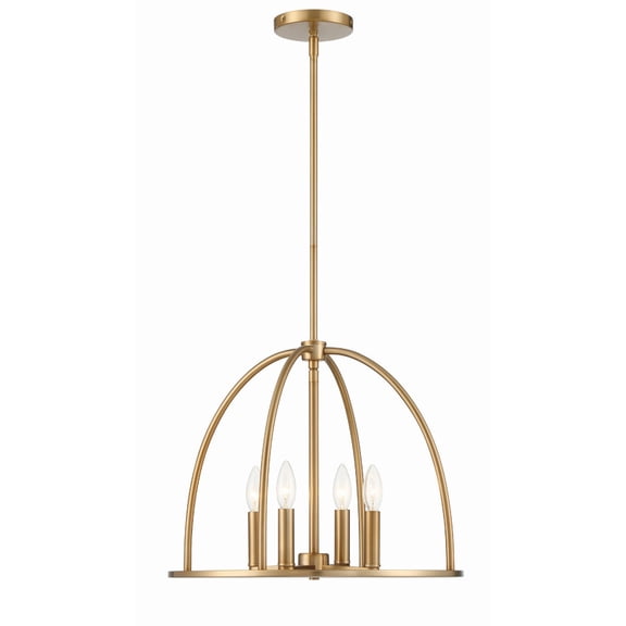 ABB-3004-VG Crystorama Lighting Abbott - 4 Light Chandelier-Vibrant Gold Finish