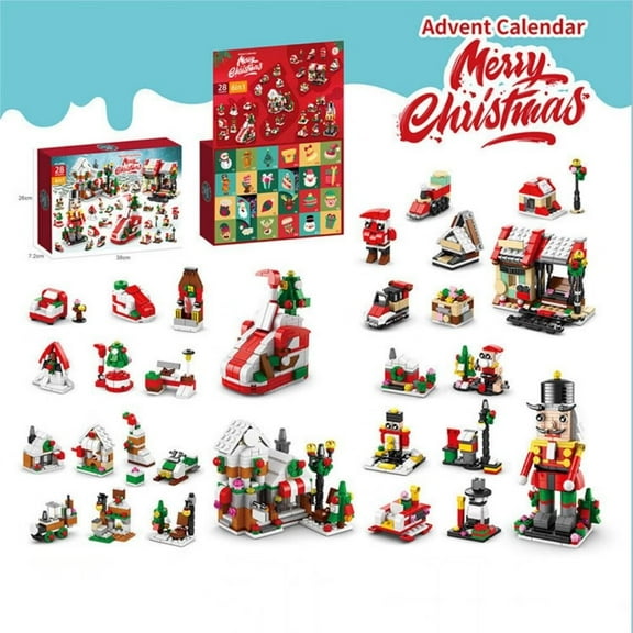 2025 Christmas Building Holiday Advent Calendar Nutcracker Version, 24 Pcs Building Blocks Toys, Christmas Countdown Surprise Box