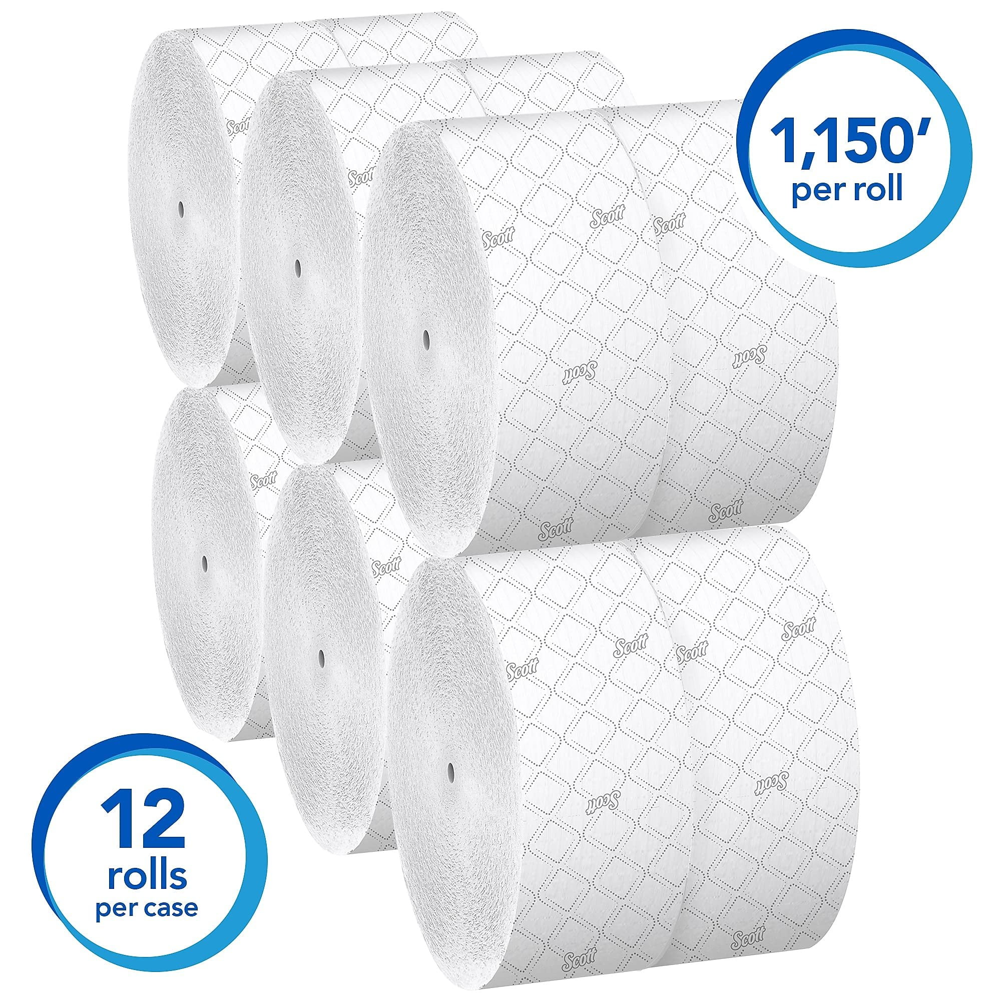 Kimberly-Clark JRT Jr. Coreless Toilet Paper Rolls - 2-Ply, Jumbo, 12 Rolls/Carton — Residential Use, Standard Application