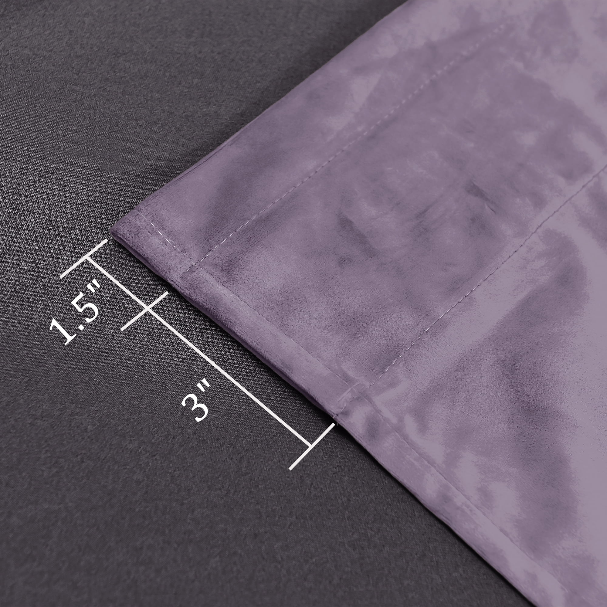 XWZO Velvet Curtains 96 inch-Rod Pocket Blackout Curtains Room Darkening Window Drapes with Tiebacks for Bedroom Living Room, 52"W x 96"L, Lavender Purple, 2 Panels