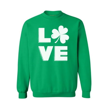 Pattys Day Green Awkward Styles Love Irish Shamrock Sweatshirt St. Patricks Day Gifts for Him Gifts for Her Irish Sweater for Women and Men Gifts for Proud Irish Shamrock Sweater Irish Pride St Patty Sweatshirt ()