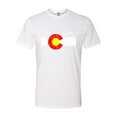 thumbnail image 1 of Adult Distressed Colorado Flag Rocky Mountains Deluxe T-Shirt, 1 of 1
