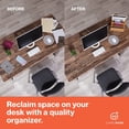 thumbnail image 2 of JumblWare Bamboo Desktop File Organizer, 4 Slot Wooden File Sorter, 2 of 7