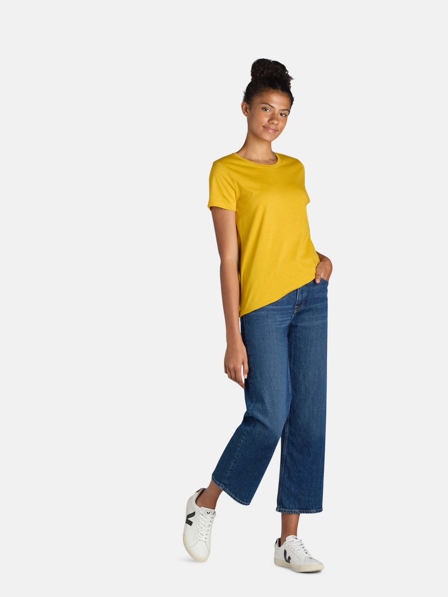 Time and Tru Women's Cotton Crewneck Tee with Short Sleeves, 3-Pack, Sizes XS-XXXL