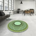 thumbnail image 4 of Ahgly Company Machine Washable Indoor Round Transitional Fern Green Area Rugs, 4' Round, 4 of 7