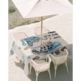 thumbnail image 3 of 54x80 Inch Outdoor Tablecloth with Umbrella Hole Zipper Rectangle Blue Gnomes Rectangular Tablecloths Outside Waterproof Coffee Snowflake Winter Rustic Patio Table Cloth Cover for Picnic Party, 3 of 8
