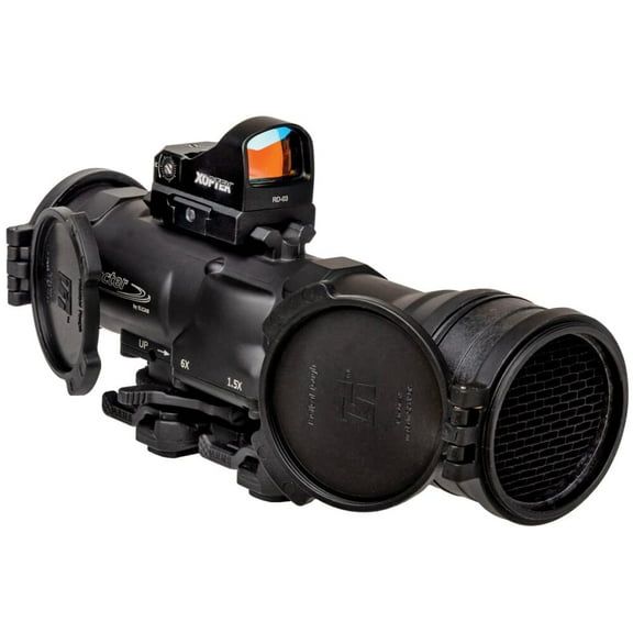 Elcan SpecterDR 1.5x/6x5.56mm Riflescope with XOPTEK Micro Reflex Sight, Flip Covers, ARD, 3MOA, Illuminated Reticle (DFOV6-B146-C10-X3)