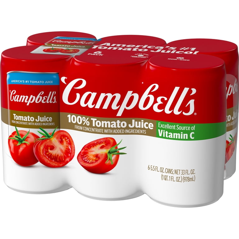Campbell’s tomato 16缶（user_b79a80c3さん専用） Campbell's 100% Tomato Juice, 5.5 fl oz Can, 6 Count - Walmart.com