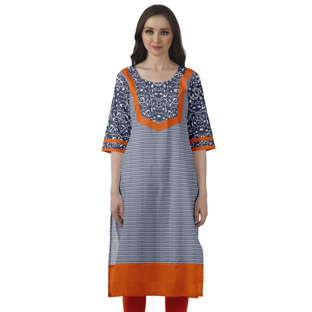 Moomaya Kurti de Designer Bollywood pour Femmes, Kurta Tunique Imprimée Longueur Genou