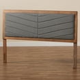 thumbnail image 5 of Baxton Studio Iden Modern and Contemporary Dark Grey Fabric Upholstered and Walnut Brown Finished Wood Full Size Headboard, 5 of 9