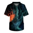 thumbnail image 1 of Men's Short Sleeve V Neck Print Chest Pocket Carer Top 2XL, 1 of 3
