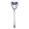 thumbnail image 3 of 2.5 ct Oval Cut Simulated Tanzanite Three-Stone Engagement Ring for Women in 18K White Gold, 3 of 5