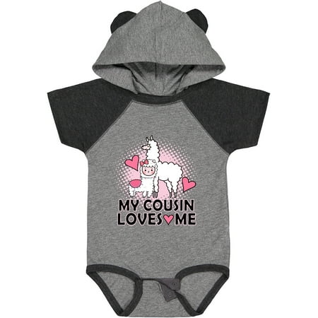 

Inktastic My Cousin Loves Me Llama Gift Baby Girl Bodysuit