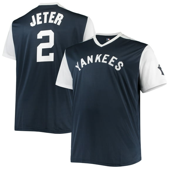 Men's Derek Jeter Navy/White New York Yankees Cooperstown Collection Replica Player Jersey