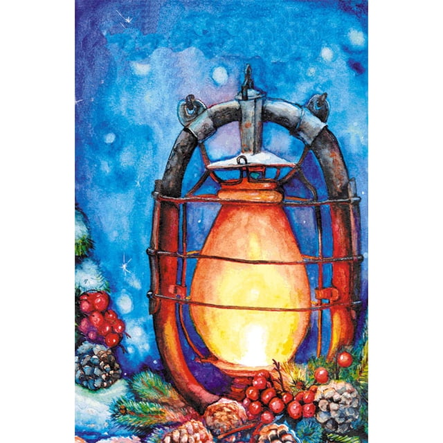 Taladro de pintura de diamante (DB6834), luces de jardín redondas de resina, regalo de diamantes de imitación completo DIY, 20X30cm Hugtrwg Para estrenar