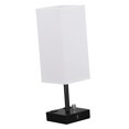 thumbnail image 4 of Bedside Lamp with USB Port Dual Outlets with Linen Shade NightStand Lamp White, 4 of 9