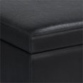 thumbnail image 4 of Simpli Home Owen 36" Small Faux Leather Storage Ottoman in Midnight Black, 4 of 9