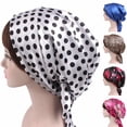 thumbnail image 2 of Hair Bonnet Hat Reusable Printing Pattern Polyester Bowknot Reduce Frizz Shower Cap for Woman, 2 of 7