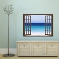 thumbnail image 3 of IDEA4WALL Fake Brown Window Beach Peel and Stick Wallpaper Removable Wall Mural Sticker Decal, 3 of 4