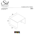 thumbnail image 4 of Extra Wide Collaboration Table | 2 Person Group Desk | 4x4 Laminate Table With Double Power And Data Units| Asian Night White Cypress And Silver, 4 of 9