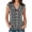 Black, variant on Linen Vest Women Gingham Shirt Casual Loose V Neck Button Down Peter Pan Collar Cute Sleeveless Blouses