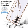 thumbnail image 2 of Compatible for Samsung Galaxy S21 Plus 5G 6.7" Case with Cute Side Love Heart and Plating Love Letter Pattern Case for Women Girls Shockproof Soft TPU Full Camera Lens Protection Case-White, 2 of 14