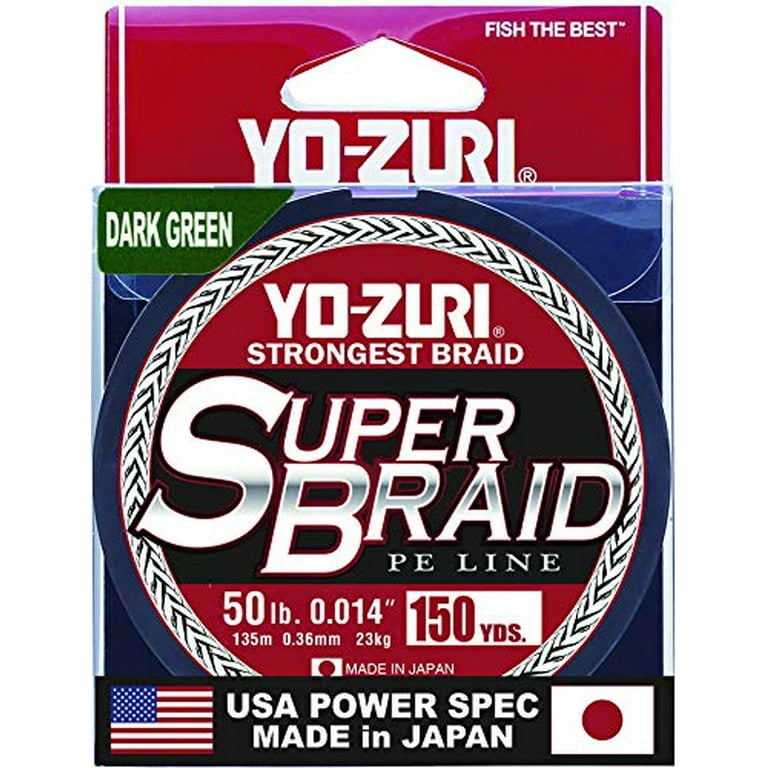 Yo-Zuri Super Braid Fishing Line, Dark Green, 50lb, 150yd