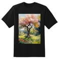 thumbnail image 2 of Plus Size Shirt for Women Black Tops for Women Oversized Short Sleeves Shirt for Women Colorful Tree T Shirt Crewneck Shirt for Women L, 2 of 5