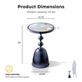 thumbnail image 4 of 24/7 Shop At Home Enric Modern Metal Accent Side Table with Round Tabletop, Living Room End Table, Metallic Chrome Blue, 4 of 10