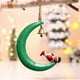 thumbnail image 4 of Christmas Tree Ornament Crescent Hanging Decoration With Santa Or Deer Cute Holiday Decor For Xmas Tree 3 Unique Styles Available, 4 of 6