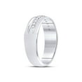 thumbnail image 3 of 14kt White Gold Mens Machine Set Round Diamond Wedding Band Ring 1/5 Cttw, 3 of 4