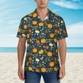 thumbnail image 2 of Sikiie Pumpkin Print Men's Hawaiian Shirt, Summer Beach Button Pocket Short Sleeve T-Shirt,3X-Large, 2 of 7