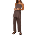 thumbnail image 2 of Coduop Women Two Piece Outfit Set Strappy Side Split Crop Tank Top and Wide Leg Pant Matching Set, 2 of 9