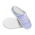 thumbnail image 3 of Goofa Striped Gradient Print Womens Mens Cotton Lightweight House Slippers , Washable Home Slippers,Indoor Comfy Bedroom Cozy Slippers-44/45, 3 of 7