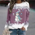 thumbnail image 2 of Rbaofujie Chandails Légers pour Femmes Noël Mode Décontractée Imprimé Col Rond Manches Longues Amples Blouse Chandails en Molleton Roses Graphiques Chandails à Capuchon pour Femmes, 2 of 3