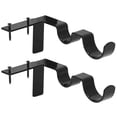 thumbnail image 2 of Curtain Rod Holder, Premium Steel High Stability 2Pcs Sturdy Durable Double Curtain Rod Bracket  For Office Black,Silver, 2 of 8