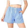 thumbnail image 6 of Mifsaly Girls Plaid Casual Shorts Toddler Kids Comfort Elastic High Waisted Lounge Shorts Soft Breathable Summer Vacation Clothes with Pockets, 6 of 6