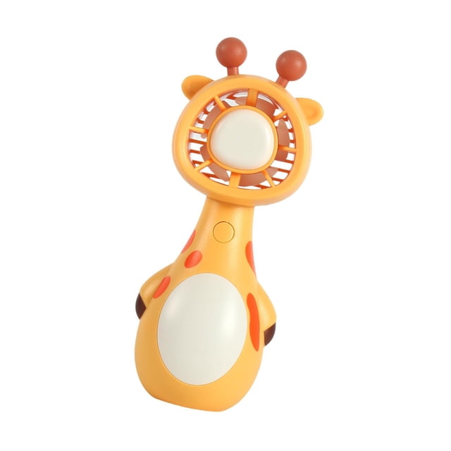 Mini ventilador de refrigeración con forma de animal, ligero, divertido, eléctrico, creativo, pequeño, de mano Ciervo amarillo anaranjado