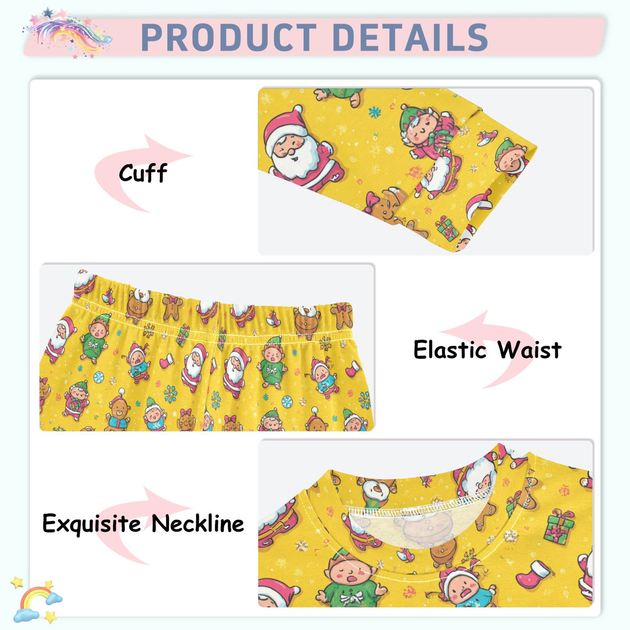 Pajama Santa Claus Elves and Gingerbread Men Cute Comfortable Cotton Two-piece Pajama Set