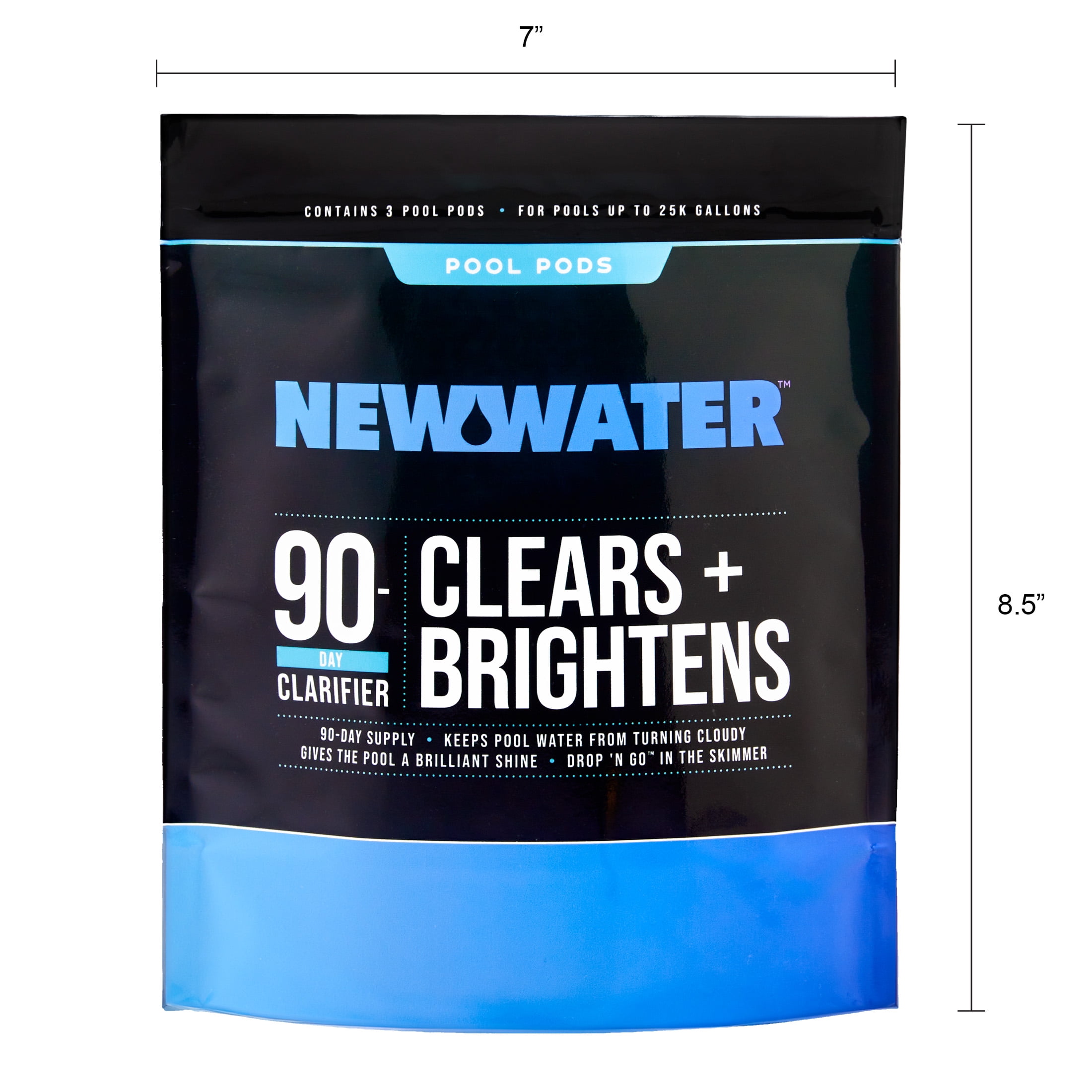 New Water 90-Day Water Clarifier Pool Pods for Swimming Pools (3 pack)