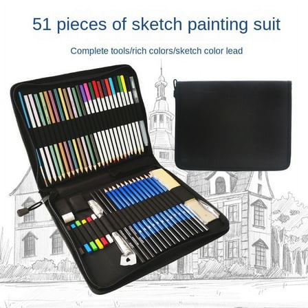 Art Sketching and Drawing Pencils Set, Professional Sketch Pencils Set in Zipper Carry Case, Drawing Kit Art Supplies